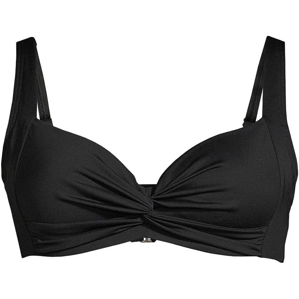 Land’s End Plus Reg retro underwire twist front bikini top  adjustable black Var
